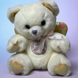 Rare Wee Win Toys Iridescent Winged Guardian Angel Plush Bear Psalm 91:11